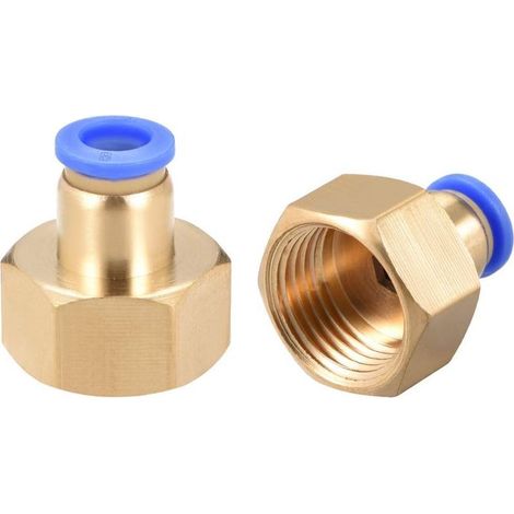 Lot de 1 Pression Connexion Tube Raccord Adaptateur 8mm Tube Diamètre Externe x G1/2" Femelle Droit Pneumatique Connexion Connect Tuyau Raccord (1/4)