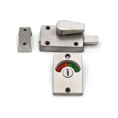 1PC Loquet indicateur de verrou de porte en acier inoxydable pour salle de bain, toilettes, toilettes publiques, toilettes privées (1/5)