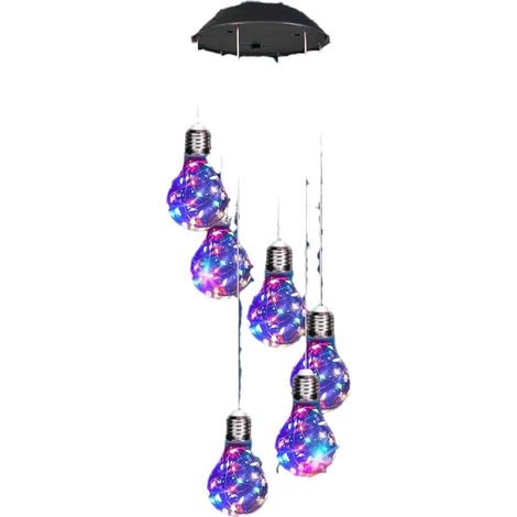 Carillon solaire éolien à LED en forme d'ampoule décorative pour jardin extérieur (1/5)