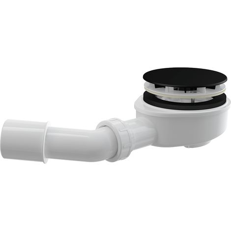 Alcadrain A492Noir Ensemble de vidange pour receveurs de douche à parois épaisses, noir mat Ø 90 (1/3)