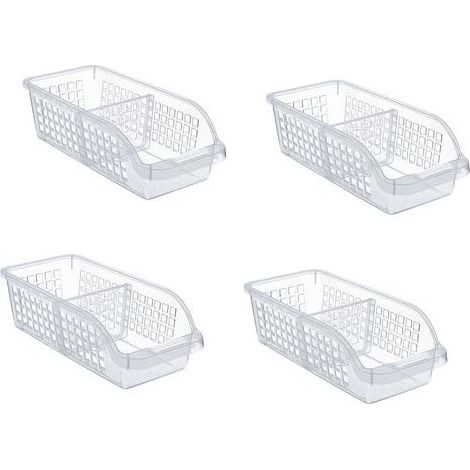 4PCS Coffre-Fort de Stockage Avec une Plaque Séparatrice - Conteneur de Stockage de Cuisine, Réfrigérateur et Autres Organisateurs (1/4)