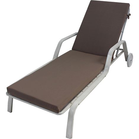 Cuscino per Lettino Prendisole da Giardino 190x57x5 cm in Dralon Allegro Taupe (1/5)