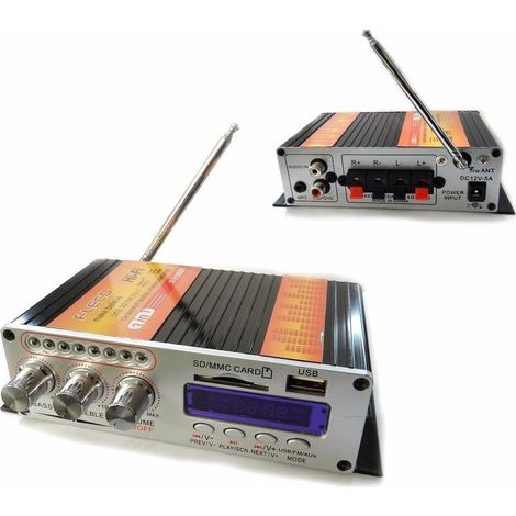 Trade Shop - AUDIO AUX USB MP3-VERSTÄRKER FÜR ZUHAUSE UND AUTO 2 STEREOKANÄLE 55W BLUETOOTH 3188 BT - (1/5)