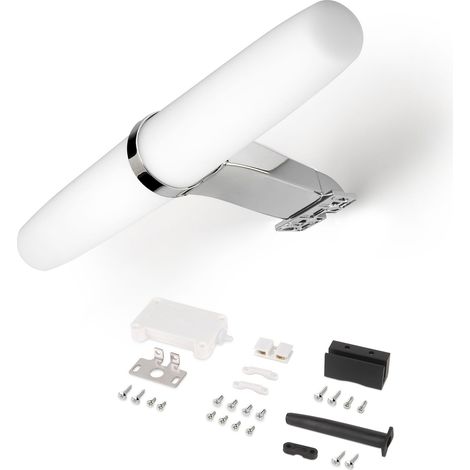 Emuca LED-Strahler Gemini für Badezimmerspiegel(AC 230V 50Hz), ohne Konverter, L233mm, natürliches weißes Licht 4.000K, Kunststoff und Aluminium, verchromt (1/5)