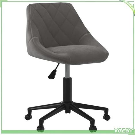 Chaise pivotante de salle à manger - 3089033 - Velours gris foncé - Pivotante 360° - Hauteur réglable avec roulettes (1/5)
