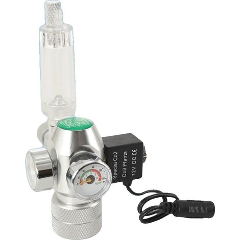 Regulador de presión de CO2, diseño compacto en metal y plástico, válvula solenoide incluida, compatible con botellas Sodastream, contador de burbujas integrado, válvula antirretorno para protección d (1/5)