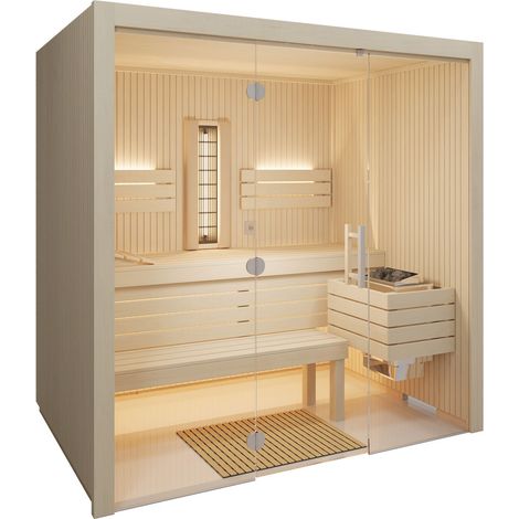 Infraworld Gracil Complete Multifunktionssauna mit Infrarotstrahler in Espe 210x140x210cm (1/5)