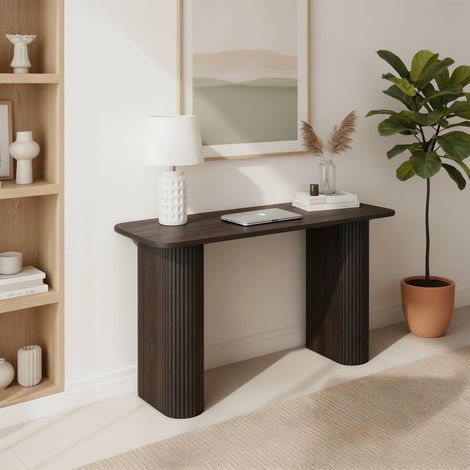 Monroe Wooden Compact Desk Computer PC Laptop Table Workstation Office - Walnut (1/5)