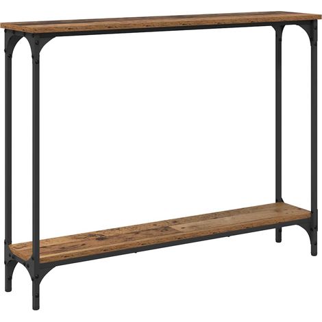 Mesa Consola con estante Madera envejecida 100 x 22,5 x 75 cm vidaXL (1/5)