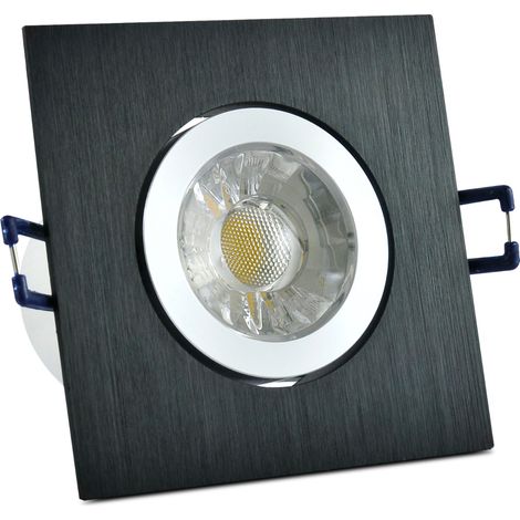 Spot encastré LED 5,5W carré noir brossé 5000K Polux (1/5)