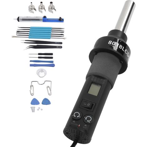 Pistolet à air chaud portable avec écran LCD, station de soudage et dessoudage réglable 220V prise UE (1/5)