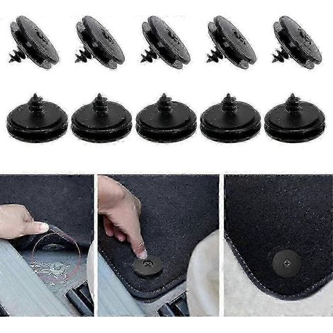 Lot de 10 clips antidérapants pour tapis de voiture, pour une fixation sécurisée des tapis de sol. (1/5)