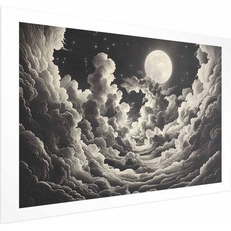Poster – Mond und Sterne singen zwischen den großen Wolken (1/4)