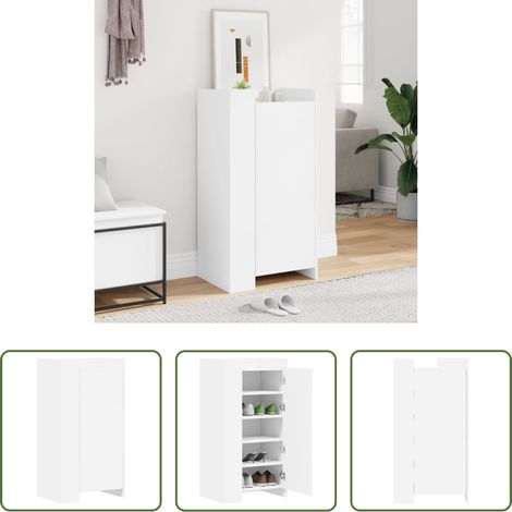 Schuhschrank Weiß -  Schuhschrank Weiß 52x37,5x100 cm Holzwerkstoff (1/5)