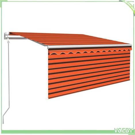 Auvent rétractable automatique - FAFEICY - 3069270 - 3 x 2,5 m - Orange/marron - Motorisé (1/5)