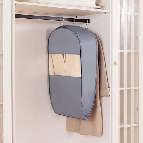 Housse de protection pour sac de compression de vêtements, petit format gris, housse anti-poussière et anti-humidité, organisateur de penderie pour chemises, vestes et vêtements courts (1/5)