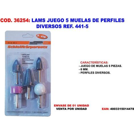FPLUS lams juego 5 muelas de perfiles diversos ref 441-5 , lams juego 5 muelas de perfiles diversos ref 441-5