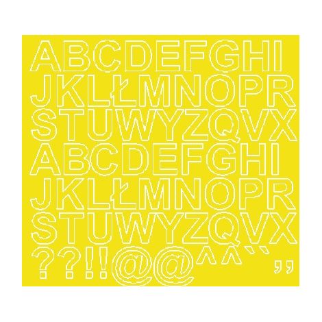 Lettere adesive autoadesive da 2,5 cm, colore giallo opaco.