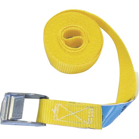 Kerbl Klemmschlossgurt – Gelb 5 m (Maße 25 mm x 5 m, Zugkraft 400 kg) 3761 (1/2)