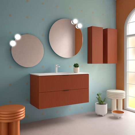Salgar Badezimmermöbel BIBA 1000 2 Metallschubladen mit Soft-Close TERRACOTA 989 x 540 x 450 mm (1/2)