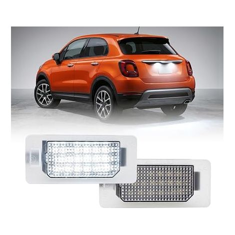 Kit de feux LED pour plaque d’immatriculation compatible 500X 2014–2018 Feu blanc arrière pour numéro de voiture accessoires auto Canbus Error-Free (1/5)
