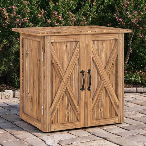 Chariot de jardin marrone en legno di abete 77 x 55 x 72 cm (1/5)