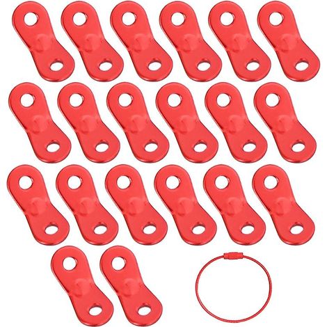 Lot de 20 boucles pour corde de tente de camping et de randonnée en alliage d'aluminium (1/5)