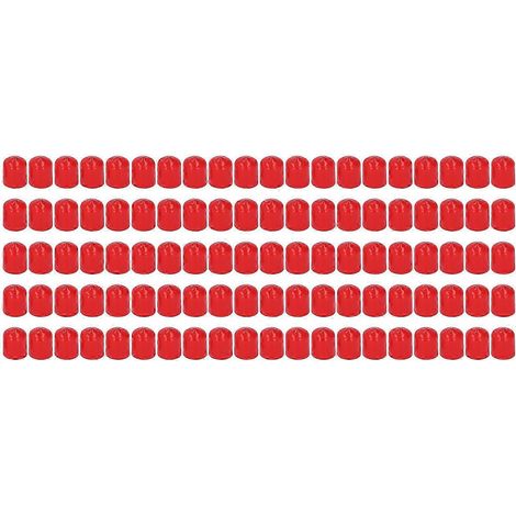 100pcs Embouts PVC Rouges 15mm - Protège-filets Flexible Résistant aux Flammes, Capuchons de Protection pour Vis (1/5)
