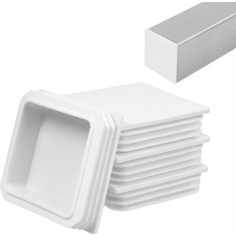 Lot de 4 Capuchons Carrés 100X100 MM en ABS Blanc Embouts de Poteaux de Clôture en Plastique Protection Étanche L'Eau Débris Accessoires de Couverture pour Tubes Carrés (1/5)