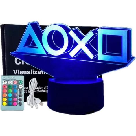 Bardusch-3D Lampe Gaming,Lampe Gamer 16 Couleurs Graduables, Rechargeable, Gamer Deco chambre,Gaming Cadeau pour Gamer Fans Enfants Garçons (1/4)