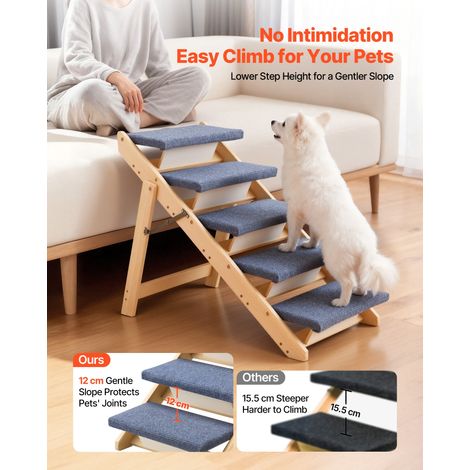 Escalier pour Chien Pliable 5 Marches pour Chien Convertible en Rampe pour Canapé Lit Voiture Chats Chiens Animaux de Compagnie Jus… (1/5)