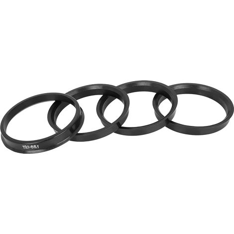 Bague De Centrage 73.1 À 66.1 Noir Plastique Pour Voiture 10mm Épaisseur, Pour Montage Roue, Élimine Vibrations Volant, Assure Ajustement Parfait, Anneaux Centrés Moyeu (1/5)