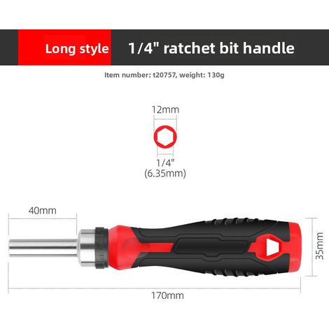 Kit tournevis cruciforme/plat/ Torx T30, embouts multiples, manche à cliquet rouge long, outils de réparation (1/5)