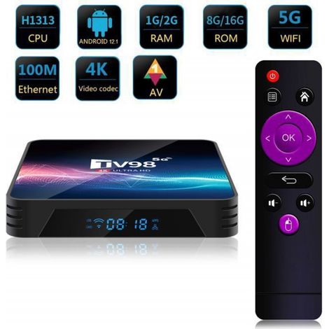 Boîte Android TV - - TV98 - Android 12 - H616 Quad-Core - 2G RAM 16G ROM (1/4)