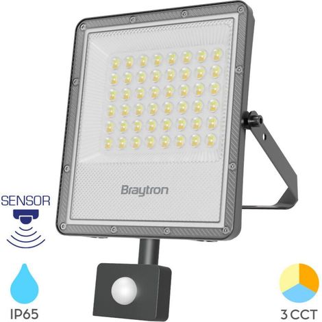 Projecteur LED 50W 5500lm IP65 avec détecteur de mouvement – Gris (1/5)