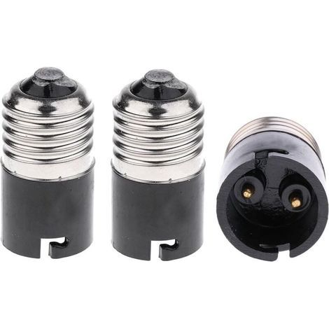 Adaptateur Convertisseur E27 Vers B22 Pour Ampoules Lot De 3 Pièces Noir (1/4)