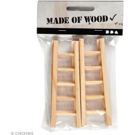 Echelle décorative miniature - Objets décoratifs - Beige - 10 x 3,5 cm - 4 pcs - Mixte