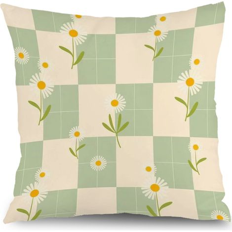 Housse de coussin fleurs décoratives, canapé intérieur,40×40cm (1/5)