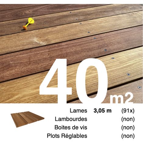 Planches de terrasse bois exotique CUMARU pour 40 m² • Longueur 3,05 m • Livraison gratuite