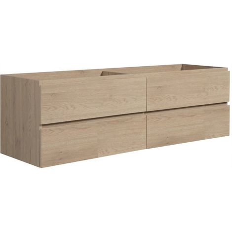Mueble de lavabo Angela para cuarto de baño 160 x 48 cm – Roble (1/3)