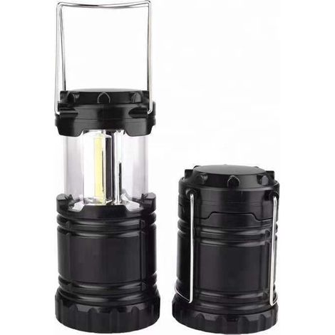 Lampe de camping extensible 30 LED, lampe de tente ultra-lumineuse, noire