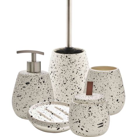 Set salle de bain moucheté 5 pièces céramique