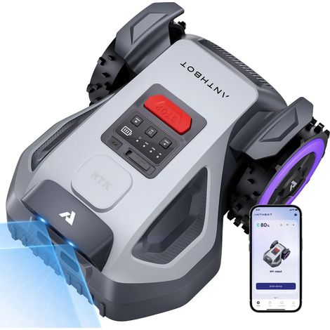 ANTHBOT M9 Robot Tondeuse - 1000 m², NetRTK, 4G, 5000 mAh,150 m²/h, Pente de 24° (45%), Gestion Multi-Zones, Zones Interdites, Détection d'obstacles par IA, Réglage de la Hauteur de 3 à 7 cm (1/5)