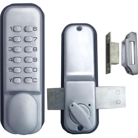 Serrure de porte mécanique, clavier d'entrée sans clé serrure numérique étanche, serrures de porte de maison à code de 1 à 11 chiffres, serrure codée sans clé serrures de verrouillage de porte (1/5)