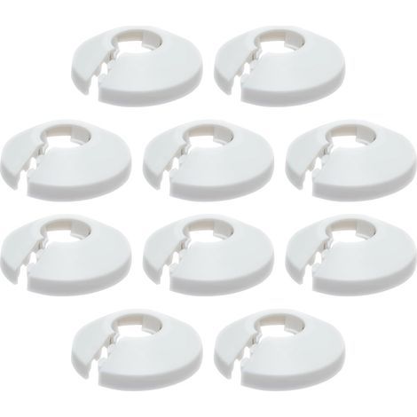 Colliers de Tuyau de Radiateur Couvercle,Radiateur Cache Tuyau,Colliers de Pipe Couvercles,Pipe Plastique Décoration Cache,Tuyaux Plomberie pour Tuyau de Chauffage D'eau 16 mm,10 Pièces,Blanc (1/5)