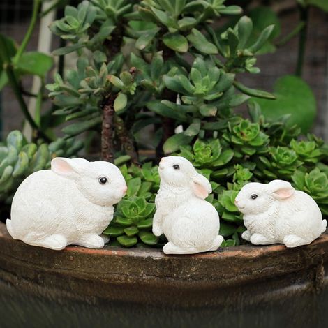 Lot de 3 ornements de jardin miniatures pour jardin, Pâques, micro paysage, décoration miniature, accessoires de décoration pour micro paysage et jardin (1/5)