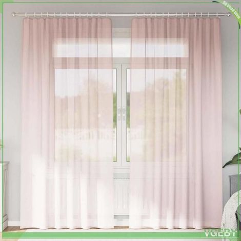 4102188 Rideaux en voile avec passe-tringles 2 pcs rose clair (1/5)