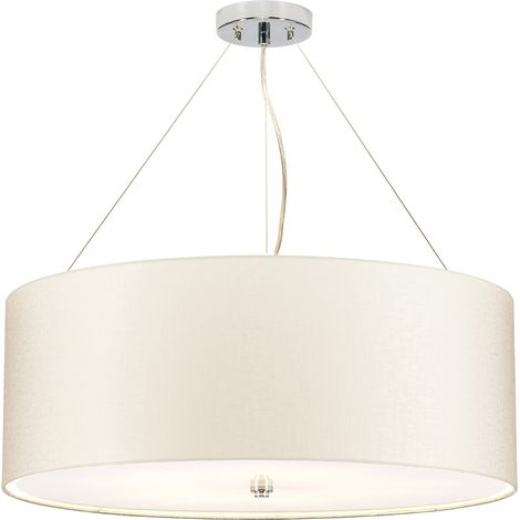 Pendente cilindrico Pearce da 26" con piastra da soffitto in cromo lucido (1/3)