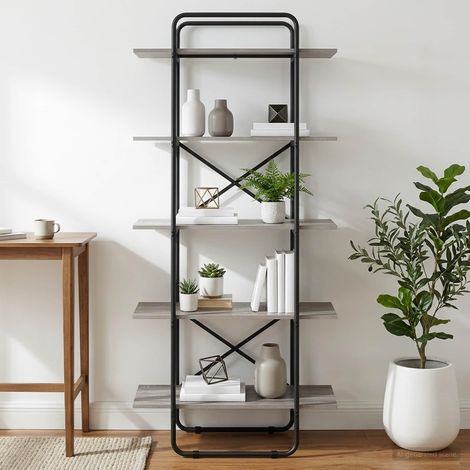 vidaXL Étagère 5 niveaux 60 x 35 x 175,5 cm PB Sonoma gris (1/5)