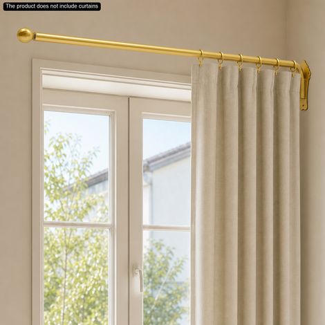 【Chauffage et ventilation】Tringle à Rideau Pivotante à Bras Oscillant 180°, Longueur 120 cm (47,24 pouces), à Fixer au Mur, Couleur Or, pour Rideaux et Fenêtres (1/5)